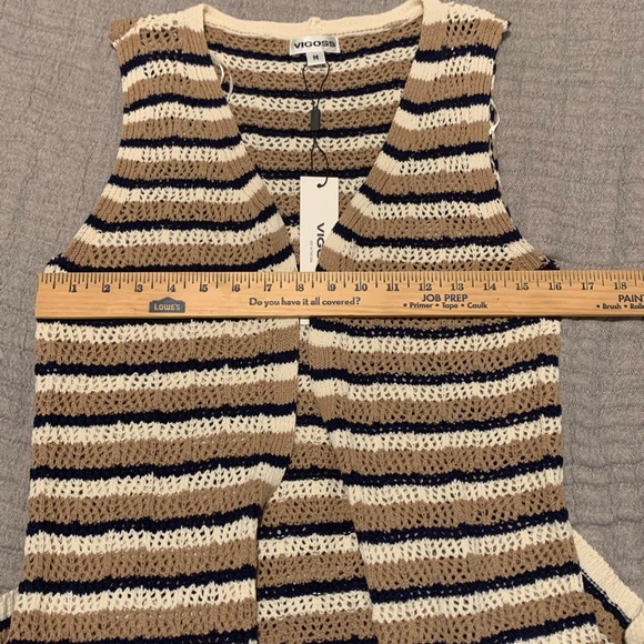 NWT Vigoss Womens MED Crochet Pointelle Knit Cardigan Sweater Cottagecore Boho - Picture 8 of 12